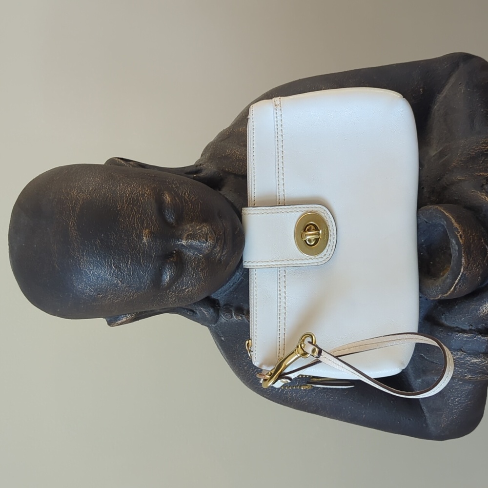 Coach Legacy Turnlock Large Leather Clutch Wristlet